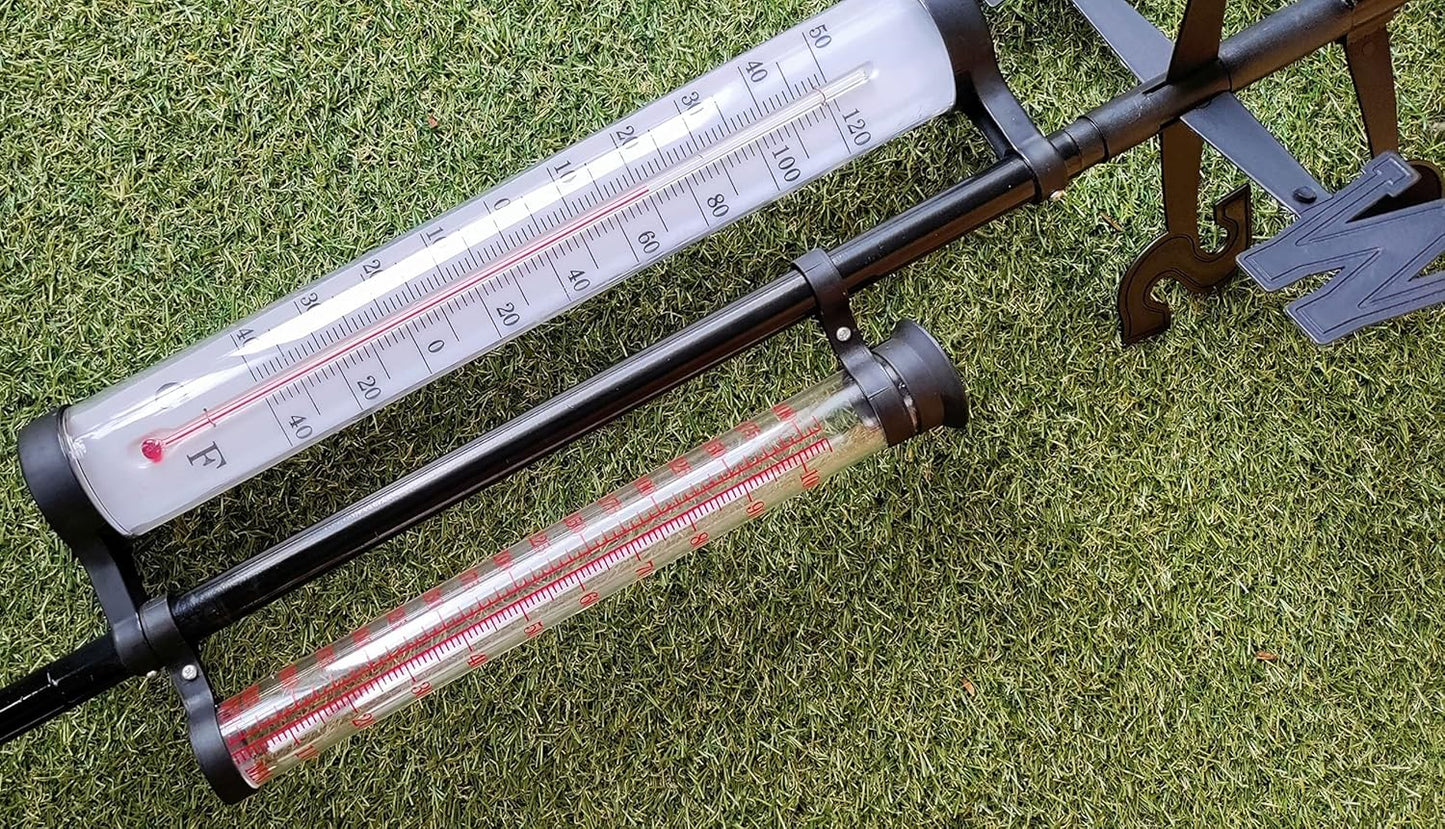 SupaGarden Outdoor Weather Station/Thermometer - Weather Vane and Rain Collector