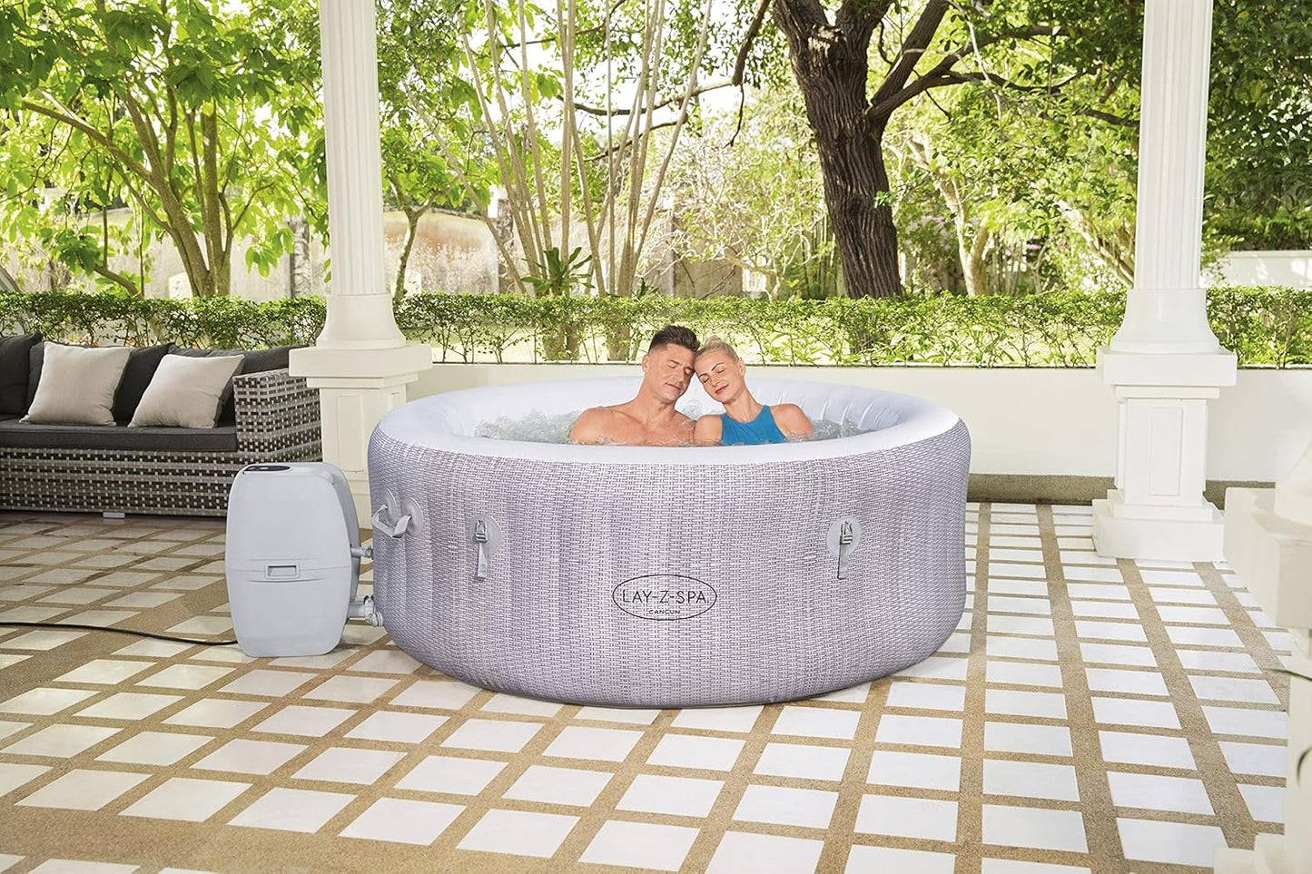 Lay-Z-Spa Cancun Signature AirJet Inflatable Hot Tub Spa 2-4 person, 1.80 m x 66 cm
