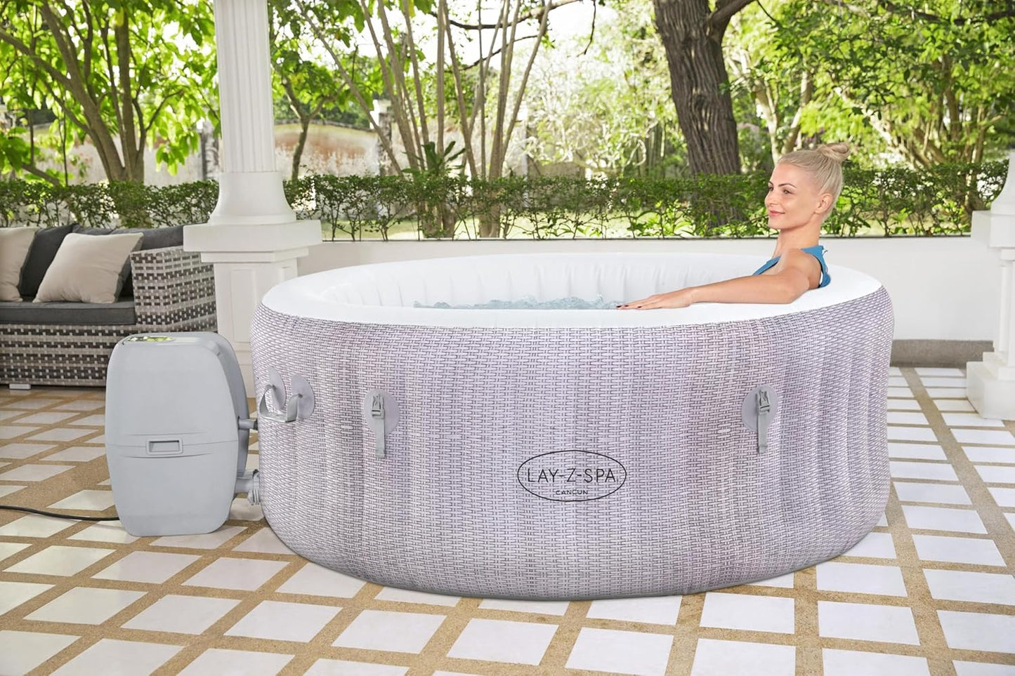 Lay-Z-Spa Cancun Signature AirJet Inflatable Hot Tub Spa 2-4 person, 1.80 m x 66 cm