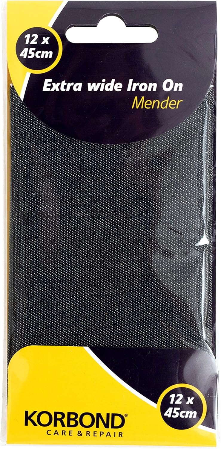 Korbond Jeans Iron on Mender, Denim,12 X 45 cm