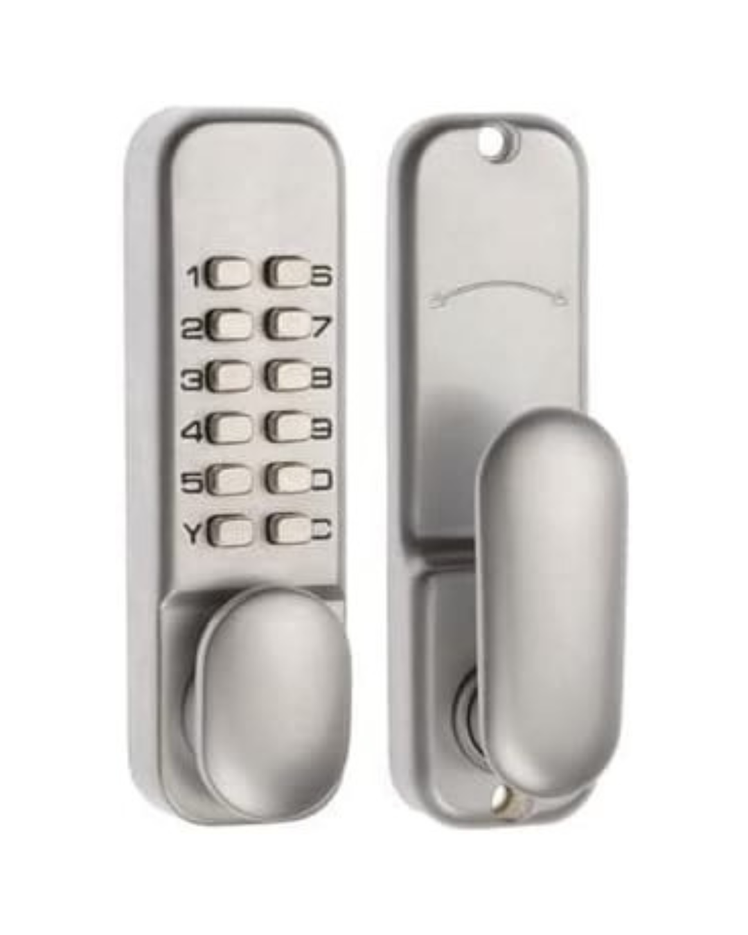 STX_818096 Era Digital Door Lock Oval with Hold Back Finish: Chrome Effect (3003-37-1A)