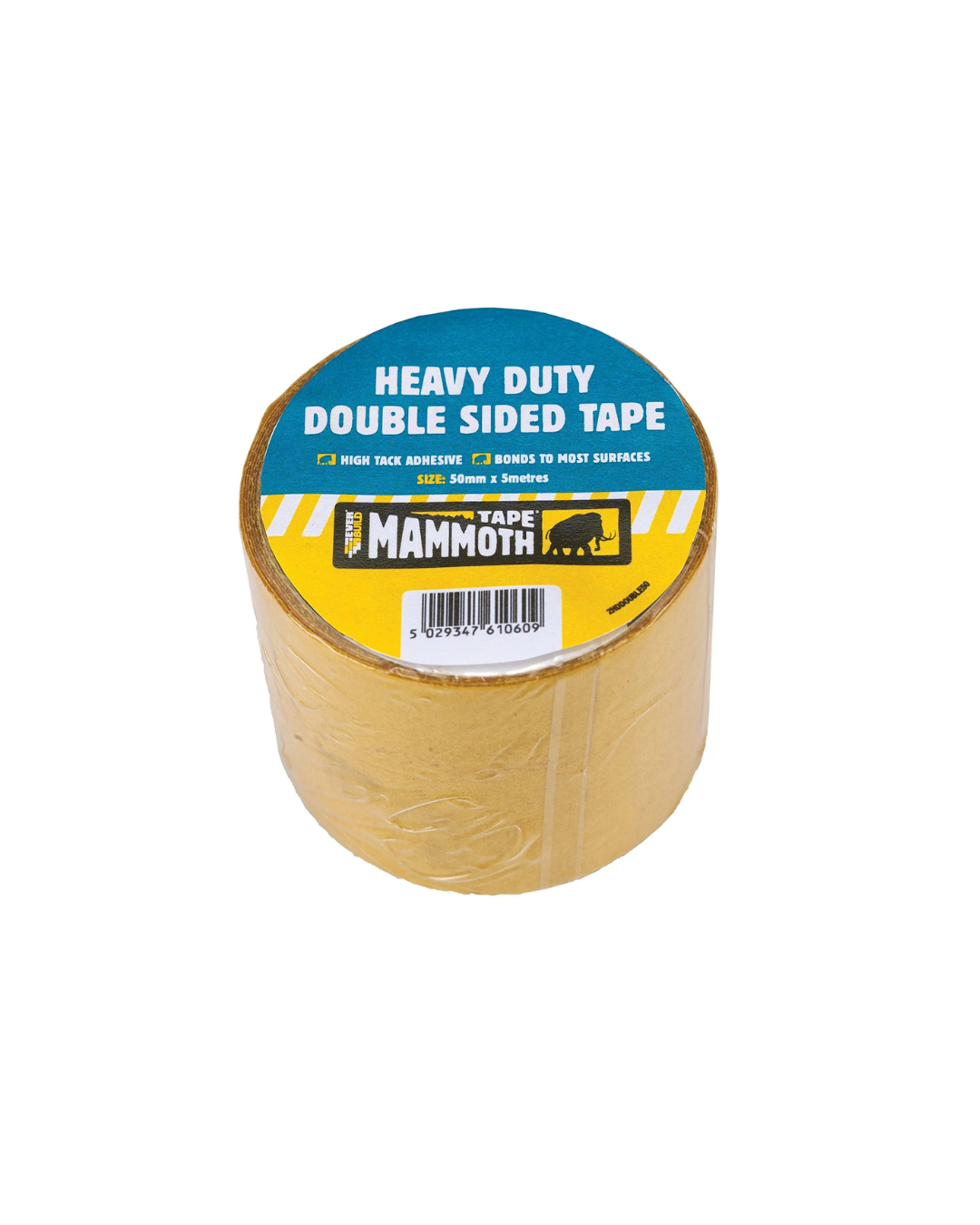 Everbuild Mammoth Heavy Duty Double Sided Tape – High-Tack Adhesive – Clear – 50mm x 5m