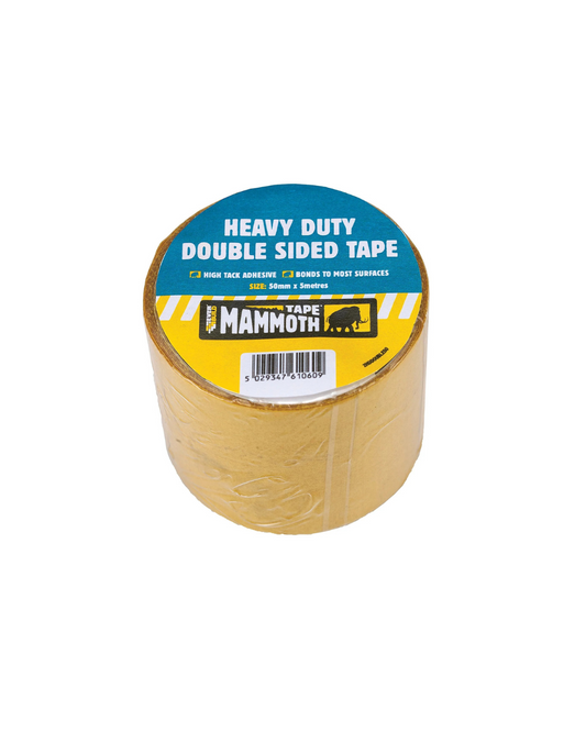 Everbuild Mammoth Heavy Duty Double Sided Tape – High-Tack Adhesive – Clear – 50mm x 5m