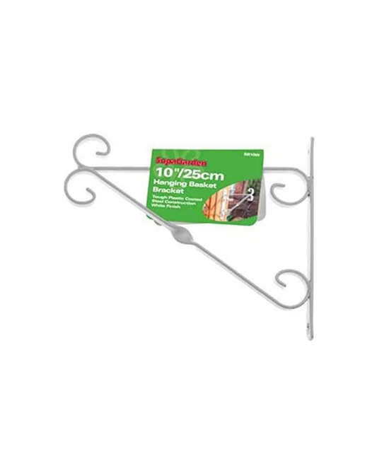 SupaGarden White Garden Plant Hanging Basket Bracket 30cm / 12" PACK OF 2 BRACKETS