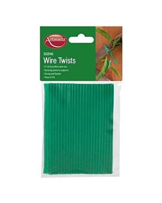 SupaGarden Wire Twists (Pack of 100) 5" Twist Plant Tie Coiling Wire Wire Twists
