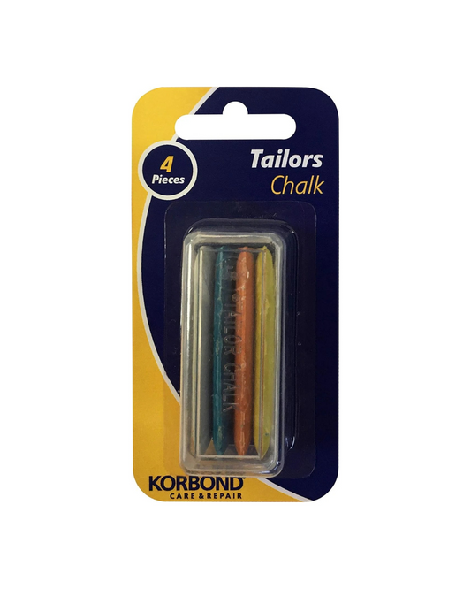 KORBOND 4 Piece Pack – Clay Based Chalk Set in 4 Colours – Ideal for Tailoring, Quilting, Sewing, Crafting and Mending, 4 Count (Pack of 1)