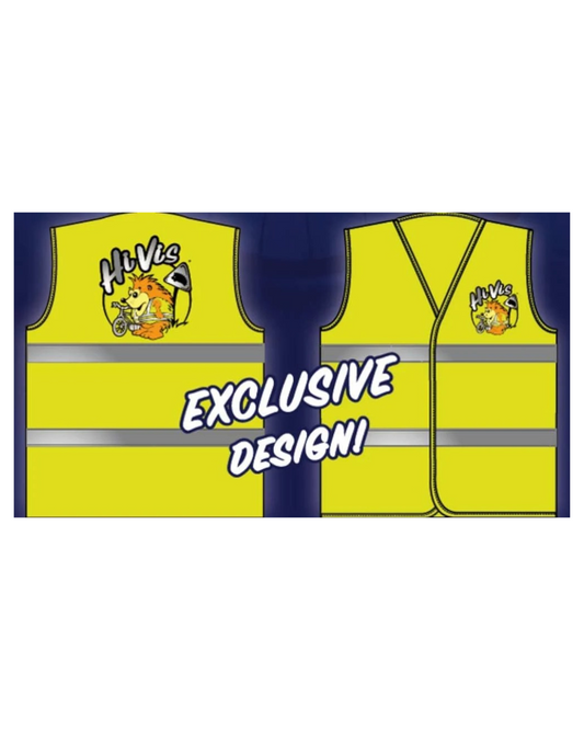 Children's Hi-Vis Character Safety Vest for Walking to School, Cycling and other Outdoor Activities - One Size (Yellow)