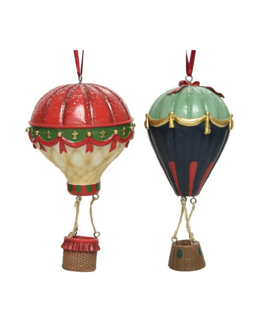 Kaemingk Hot Air Balloon Pendant Red or Blue 45 cm 1pc