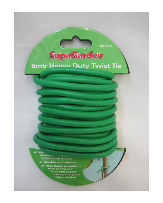 SupaGarden 6 Metre Heavy Duty Green Soft Twist Tie SGS835