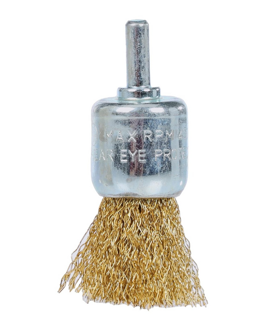 Abracs ABWBEND24 Spindle Mounted End Brush - 24mm - 0.3 Wire Gauge and maximum RPM of 4,500