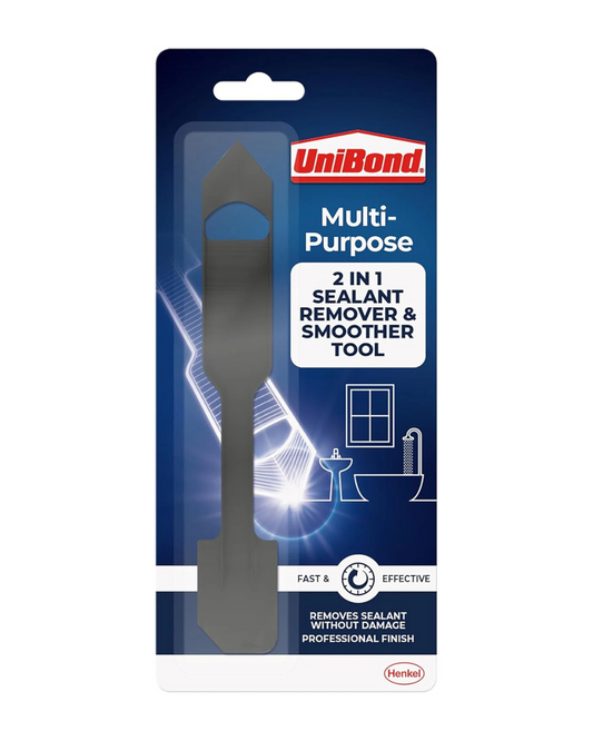 UniBond Sealant Remover and Smoother Tool, Easy-to-Use Sealant Finishing Tool, 2-in-1 Plastic Sealant Tool for Smoothing, Silicone Remover Tool, Black