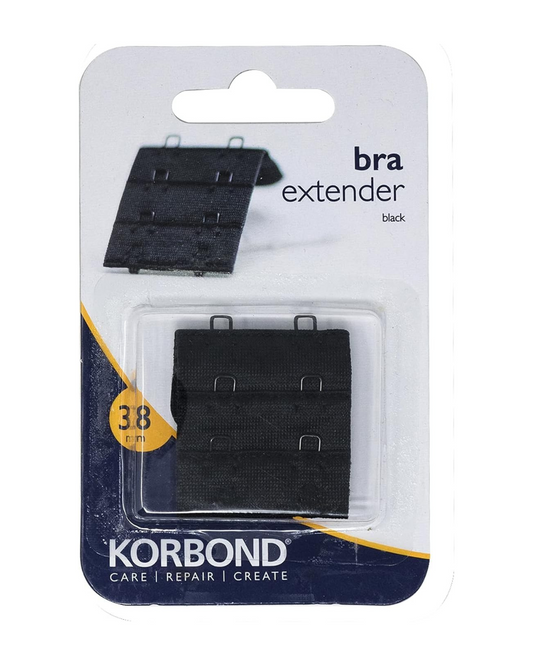 Korbond Double Hook Bra Extender – x 1 50mm Black Bra Extender – Machine Washable – Increase Bra Size By Up To 8cm – Comfort Fit