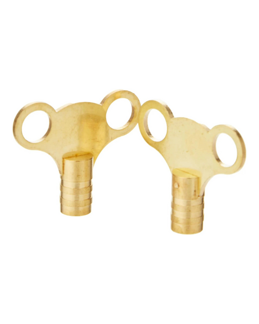 Merriway BH02832 Easigrip Clock Type Radiator Key Solid Brass - Pack of 2 Pieces