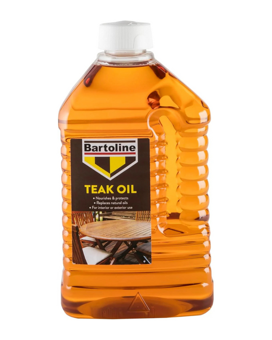 Bartoline Teak Oil 2L, Deep Penetrating Wood Oil for Outdoor and Indoor Furniture, Garden Furniture, Hardwood Protection and Teak Care