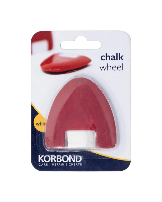 KORBOND Chalk Fabric Marking Wheel with White Cartridge-Ideal for Tailoring, Quilting, Sewing, Crafting and Mending, 1 Count (Pack of 1)