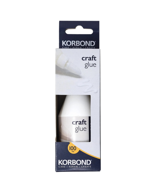 KORBOND Craft Craft Glue – 100ml – Water Based & Non-Toxic - Fast Setting & Clear Drying Textile Adhesive