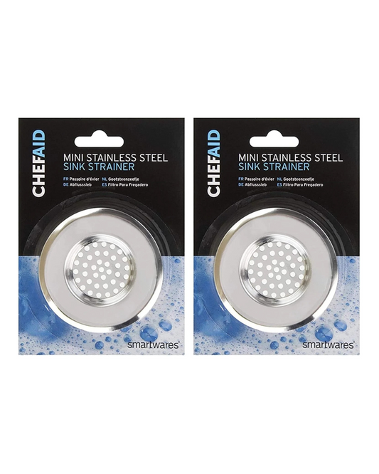 Chef Aid Mini Stainless Steel Sink Strainer for Bathroom and Kitchen (Pack of 2)