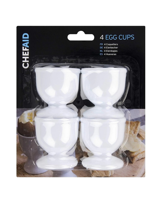 2 X Plastic Egg Cup Set, White