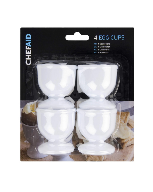 Chef Aid White Plastic Egg Cups, Set of 4