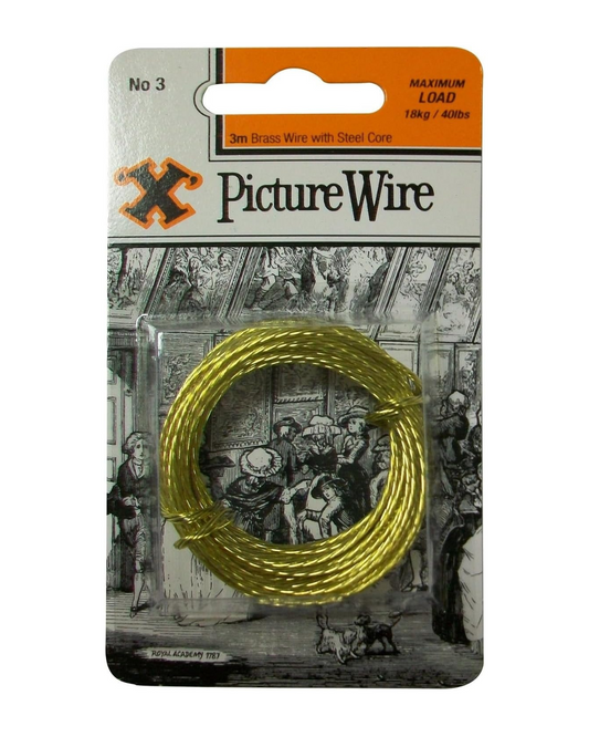 Shaw Picture Wire Brass 3m Blister NO3