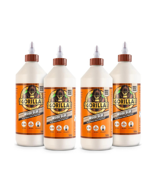 Gorilla 5044361 Wood Glue 1L (4 Pack)