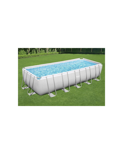 Bestway Power Steel 21' x 9' x 52" Rectangular Pool Set, Multicolor