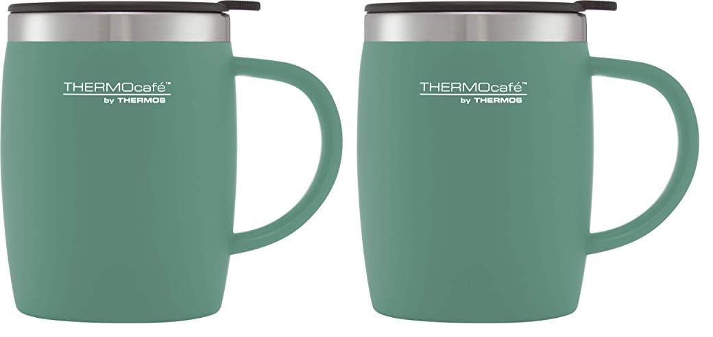 Thermos Translucent Desk Mug, Stainless Steel, Blue, S (Pack of 1), 450 ml