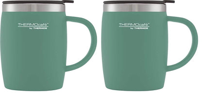 Thermos Translucent Desk Mug, Stainless Steel, Blue, S (Pack of 1), 450 ml