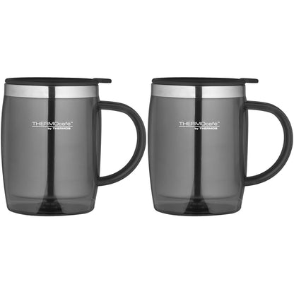 Thermos Translucent Desk Mug, Stainless Steel, Blue, S (Pack of 1), 450 ml