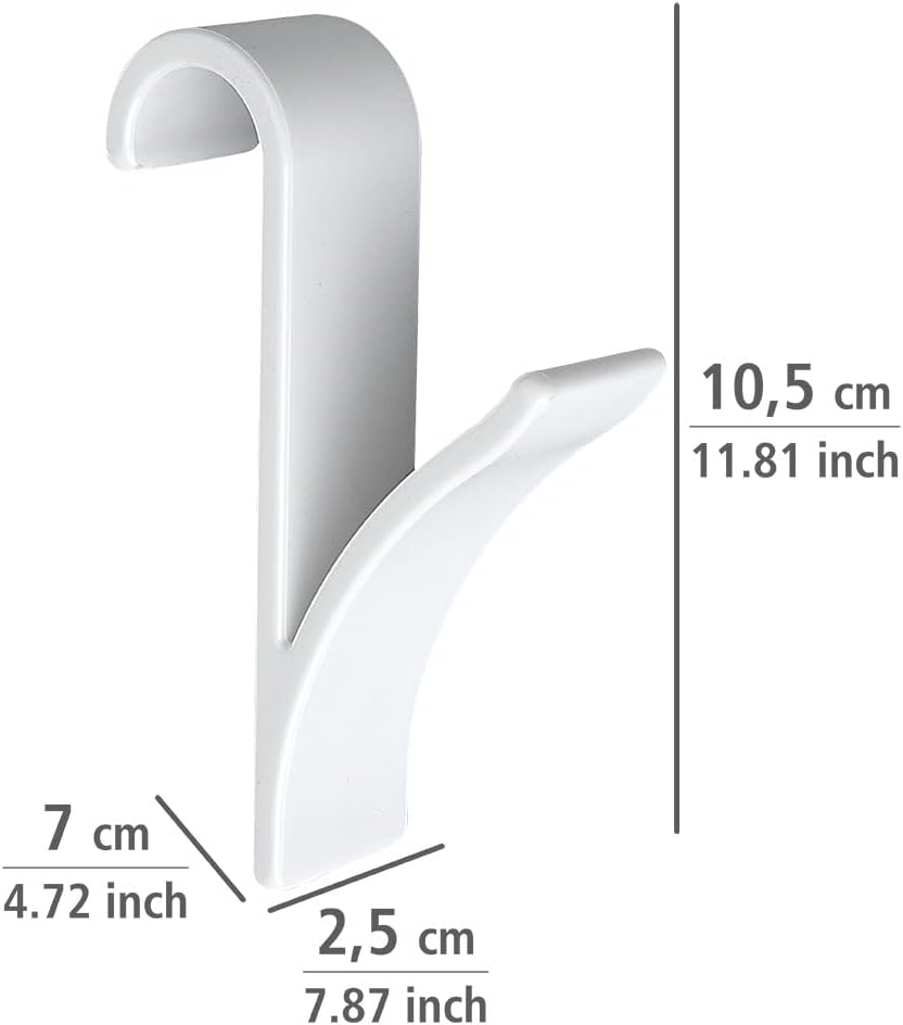 Wenko 4468160100 Hook for Towel Heaters Plastic Set of 2 / 2.5 x 10.5 x 7 cm White