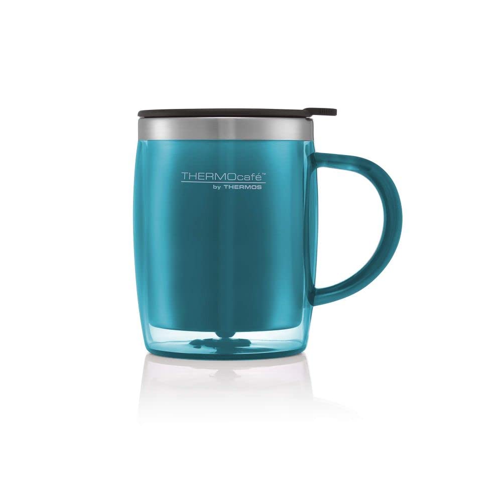 Thermos Translucent Desk Mug, Stainless Steel, Blue, S (Pack of 1), 450 ml
