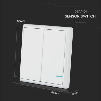 Wireless Switch with Dual Button Sensor White IP54