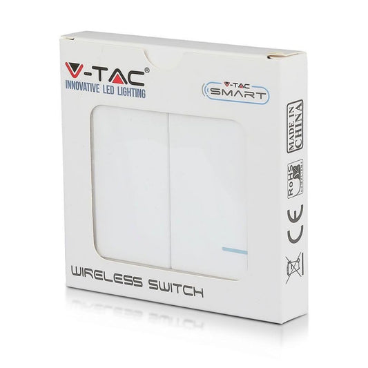 Wireless Switch with Dual Button Sensor White IP54