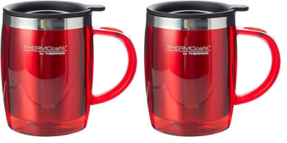 Thermos Translucent Desk Mug, Stainless Steel, Blue, S (Pack of 1), 450 ml