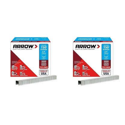 Arrow A506IP T50 Staples, Steel, 3/8 Inch (10 mm)
