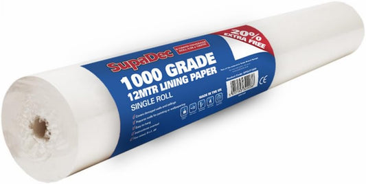 5 x Roll Supa Dec 1000Grade 12mtr Lining Paper Decorating DIY Wallpaper Painting