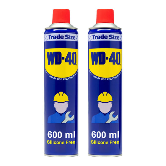 WD-40 Multi-Use Product - Twin Pack 600ml Can - The Ultimate Lubricant, Rust Protection, Penetrant, and Cleaner for Versatile Applications in Household and Workshop Essentials WD40 Spray Can