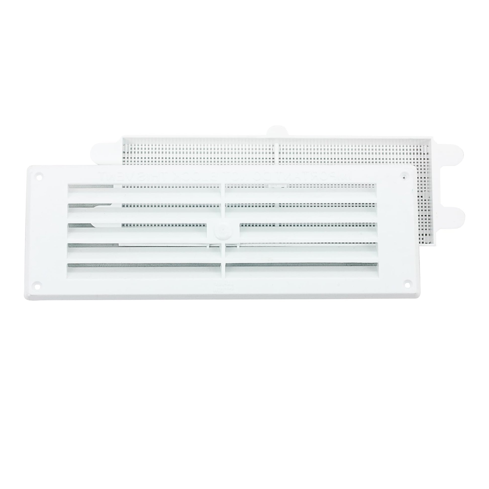 Map White Louvre Vent 229 x 229mm (9"x9") with Detachable Flyscreen Plastic Air Vent Grille for Walls & Furniture Ventilation Cover