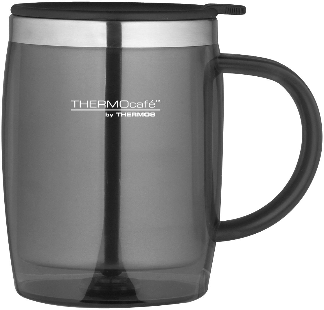 Thermos Translucent Desk Mug, Stainless Steel, Blue, S (Pack of 1), 450 ml