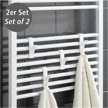 Wenko 4468160100 Hook for Towel Heaters Plastic Set of 2 / 2.5 x 10.5 x 7 cm White