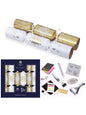 Tom Smith Pack 6 Eco Charity Christmas Crackers Red & White Wreath 'Seasons Greetings' 33cm
