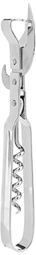 Chef Aid Can Opener with Corkscrew, Silver