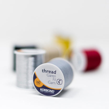 Korbond 320m Sewing Thread – 2 x 160m Spools -White Polyester – Hand and Machine Sewing
