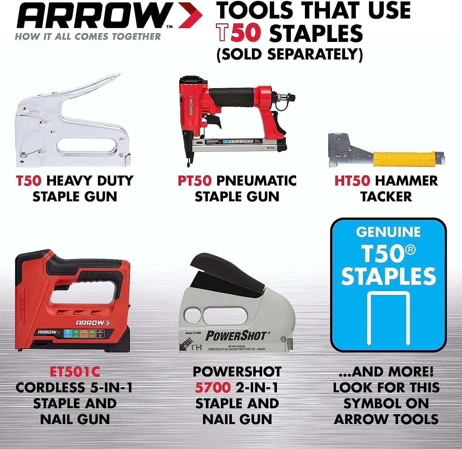 Arrow A50624 T50 Staples, 3/8 Inch (10 mm)