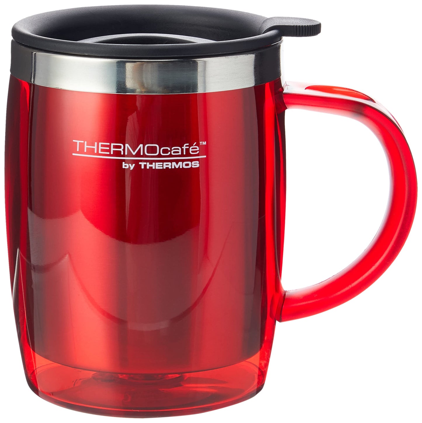 Thermos Translucent Desk Mug, Stainless Steel, Blue, S (Pack of 1), 450 ml