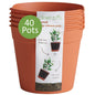 Clever Pots Easy Release Plastic Plant Pots, Pack of 5, Large Plant Pots, Outdoor or Indoor Flower Pot Garden Planters, Lightweight & Weather Resistant for Outside Flowers & Plants, Terracotta