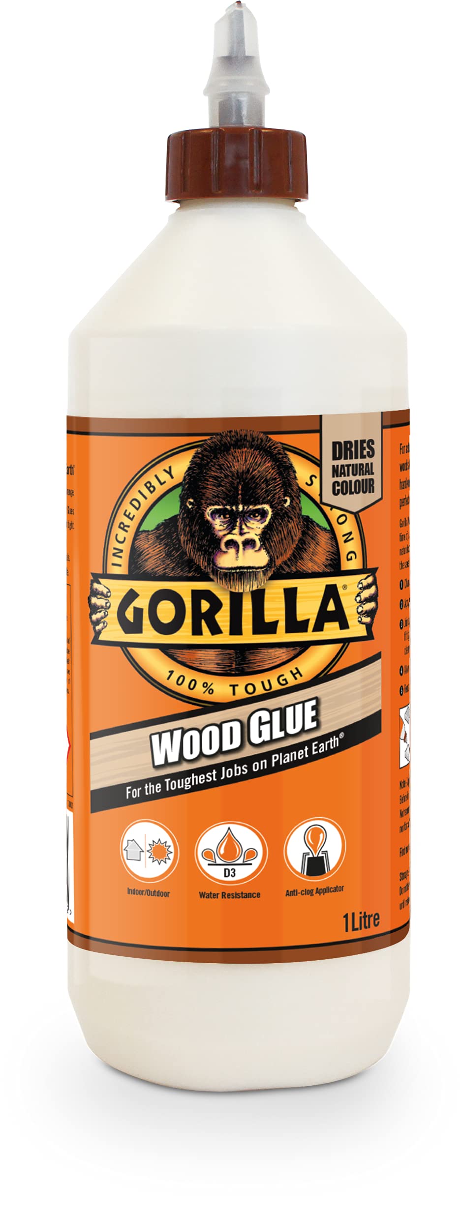 Gorilla 5044361 Wood Glue 1L (4 Pack)