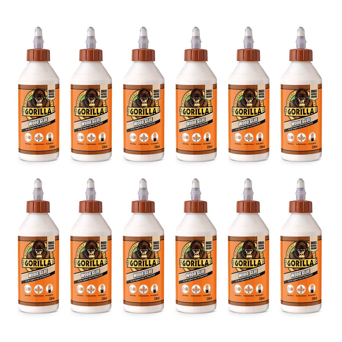 Gorilla 5044361 Wood Glue 1L (4 Pack)