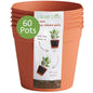 Clever Pots Easy Release Plastic Plant Pots, Pack of 5, Large Plant Pots, Outdoor or Indoor Flower Pot Garden Planters, Lightweight & Weather Resistant for Outside Flowers & Plants, Terracotta
