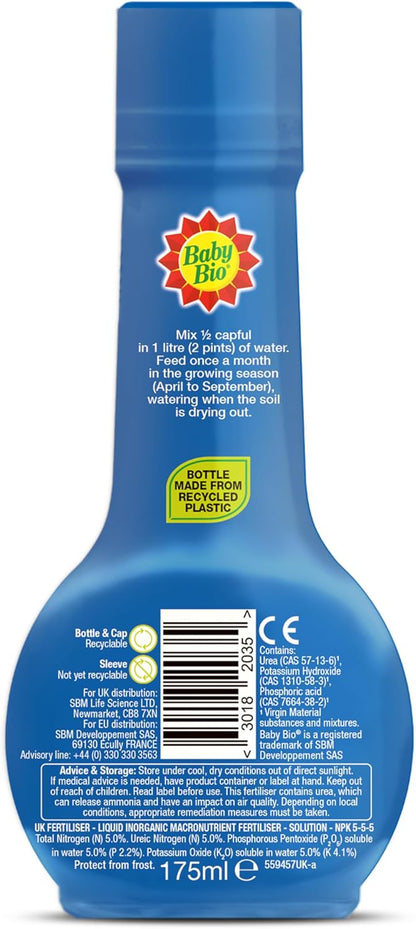 Baby Bio Cactus Food, 175ml - Liquid Concentrate Fertiliser - Specially formulated for Cacti - Healthy Growth and Vibrant Flowering - Strengthens Plant Spines for Added Resilience - Makes up to 70L